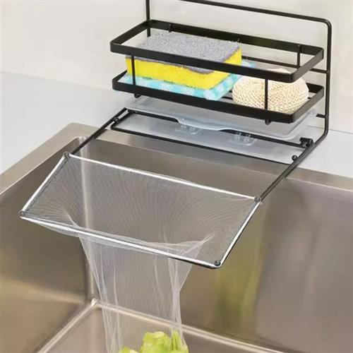 MJ43多功能沥水网架厨房水槽置物架海绵擦收纳支架洗碗池垃圾过滤