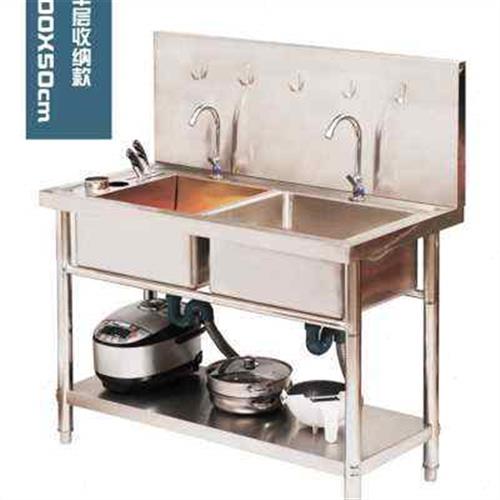 厨房不锈钢水槽商用双槽带支架洗菜盆洗碗槽水池手工单槽带置物o