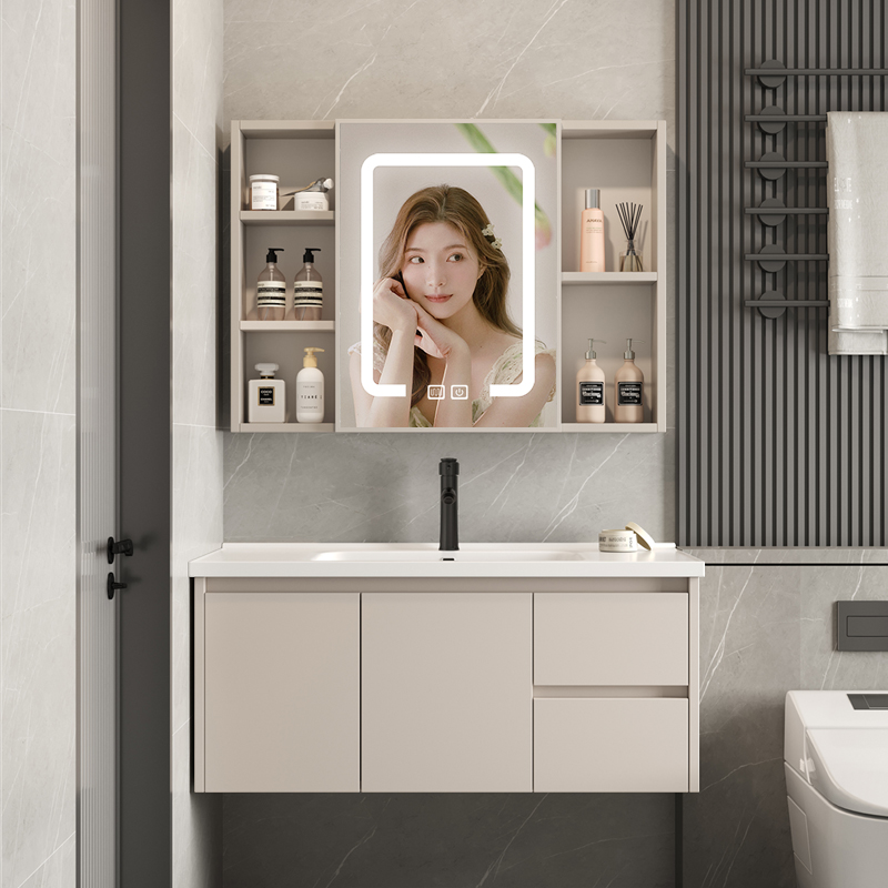 卫浴室柜组合卫生间一体陶瓷洗脸手盆柜洗漱台面盆洗手池智能镜柜