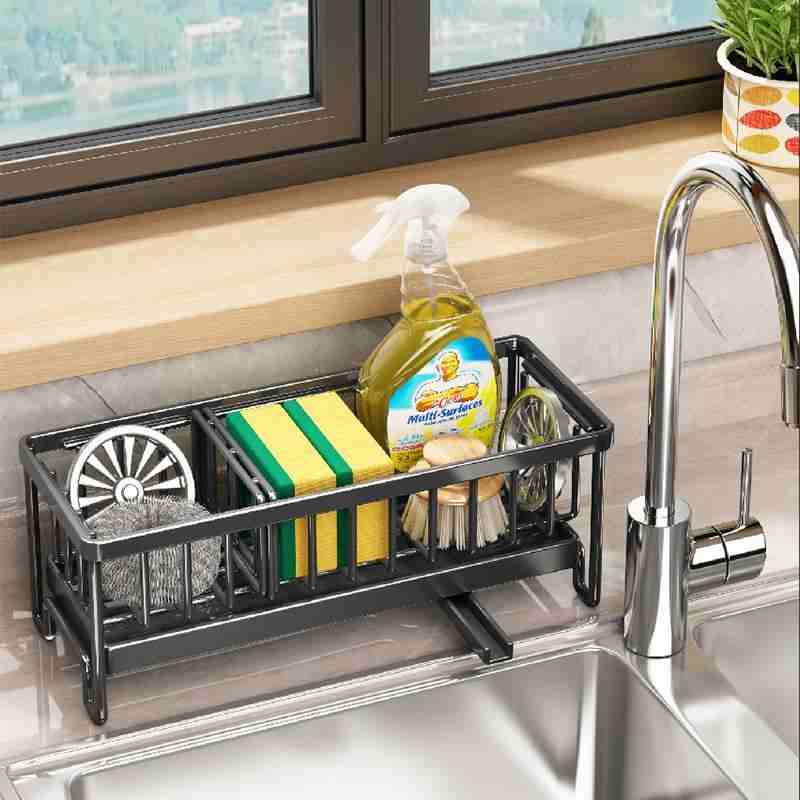 宜家乐不锈钢厨房海绵置物架台面抹布沥水篮水池水槽洗菜盆洗碗布