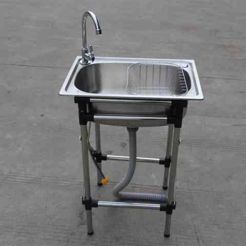 商用厨房不锈钢水池单水槽洗菜盆洗碗池带支架操作台酒店家用架子