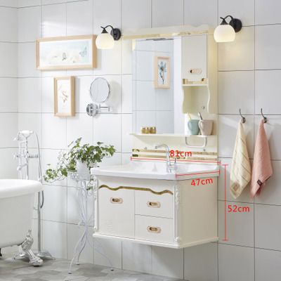 新品欧式浴室柜组合PVC卫浴柜6070 80小户型洗手池面盆柜洗漱台盆