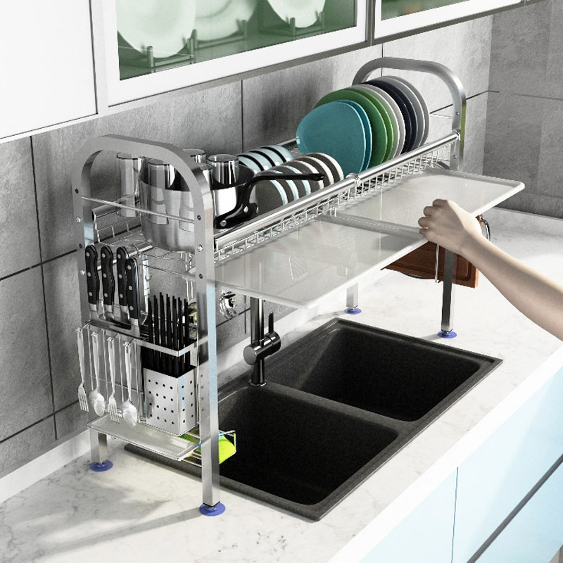 304不锈钢水槽置物架 厨房放碗架碗碟收纳架洗碗池台面上方沥水架