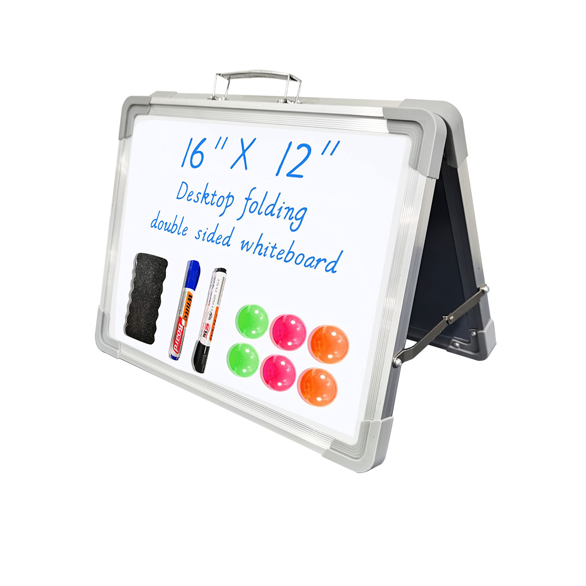 睿轩慕城折叠小白板可擦写幼儿园儿童涂鸦板吸磁环保桌面便携办公