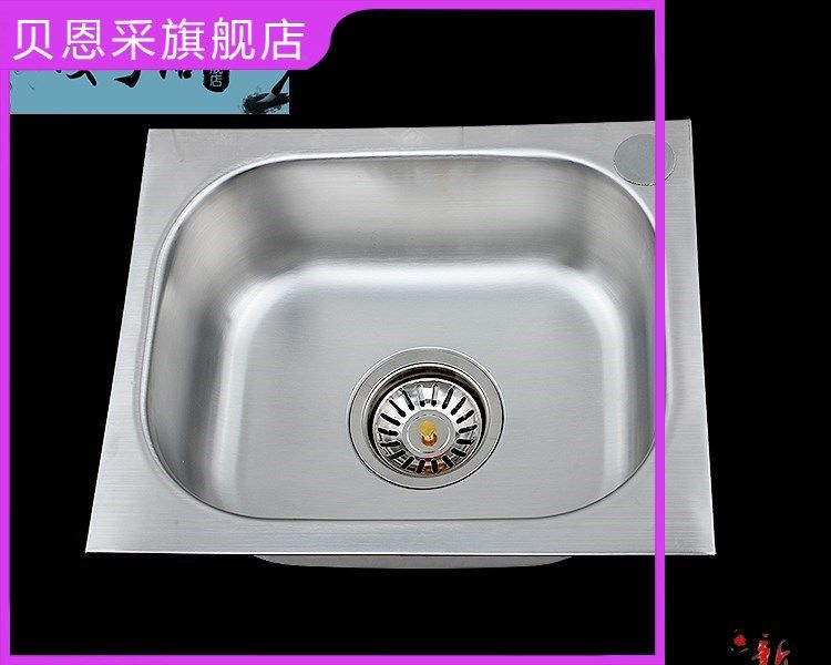 新品304不锈钢水槽 正方形加小单槽洗菜盆仿手工不锈钢厨房洗碗槽