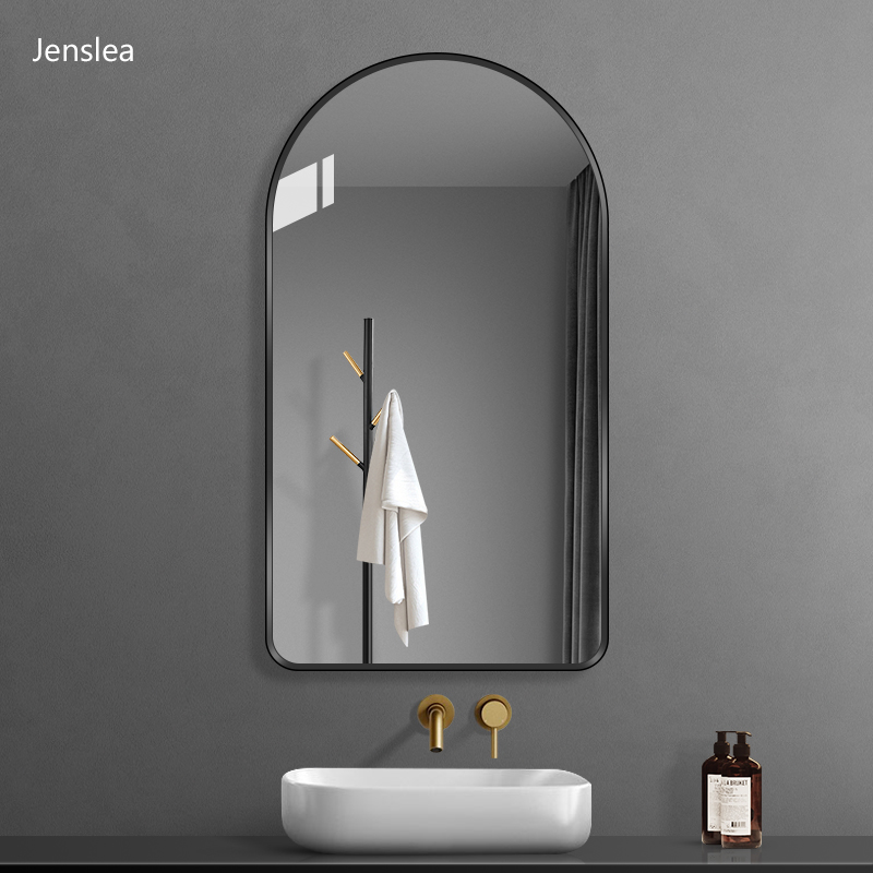 金属边框镜子普通洗脸盆卫生间壁挂高清玻璃镜挂墙式洗手间浴室镜