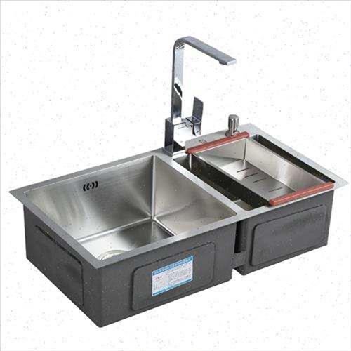 德国手工水槽双槽 加厚304不锈钢水槽厨房台下洗菜盆洗碗水池套餐