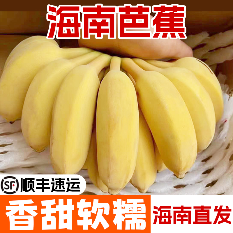 香蕉海南芭蕉新鲜小米蕉粉蕉苹果蕉软糯自然熟三亚特产8斤5斤顺丰