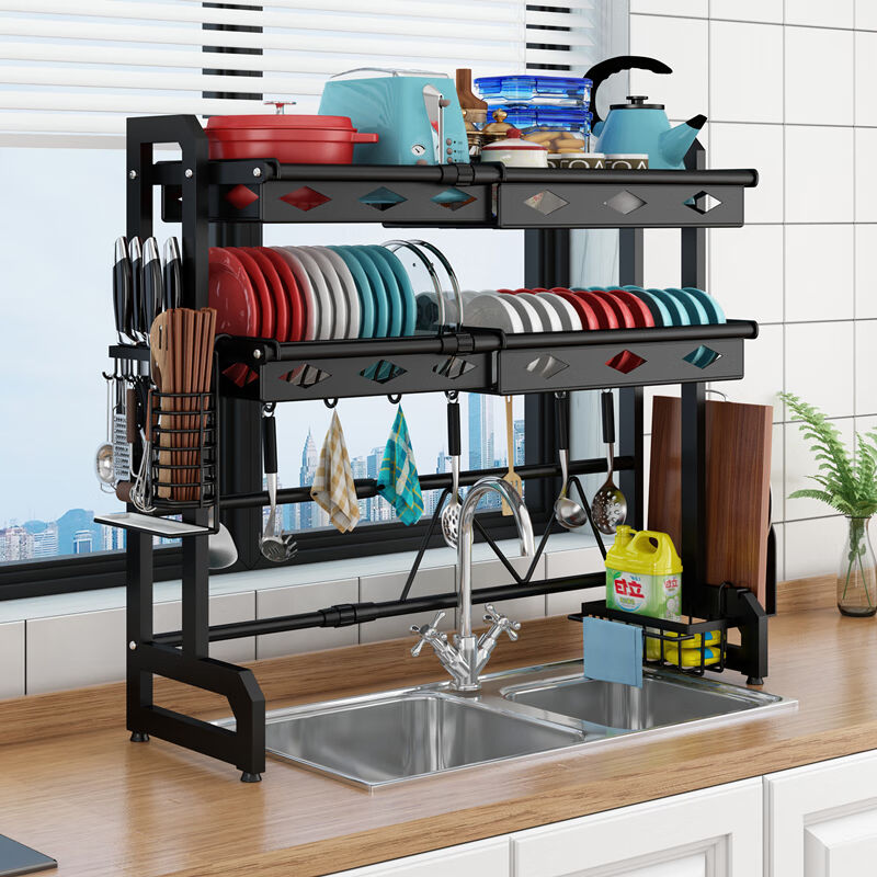 厨卫挂件家具家装伸缩厨房置物架水槽多功能加厚放碗架碗筷沥水架