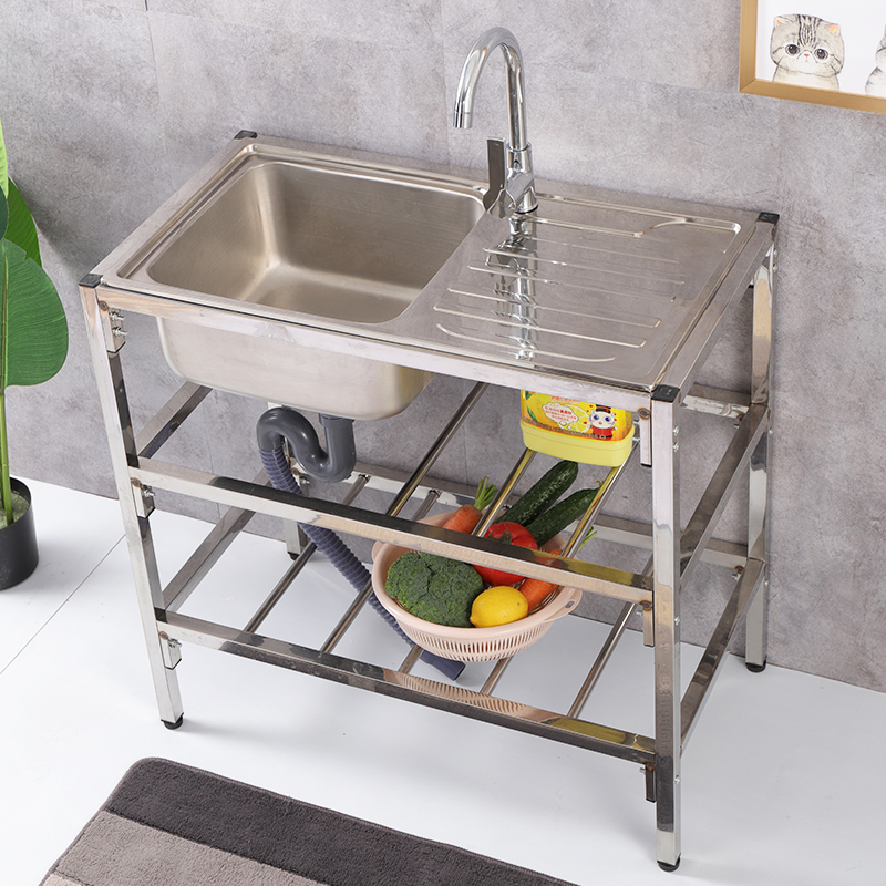 厨房洗菜盆套装304不锈钢水槽台面一体家用带工作台洗手盆洗碗池