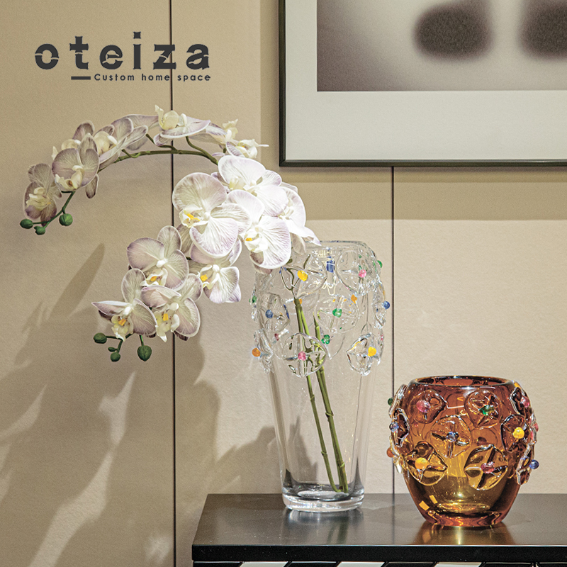 Oteiza简约现代玻璃花器摆件样板间酒店家庭花店客厅展厅软装饰品