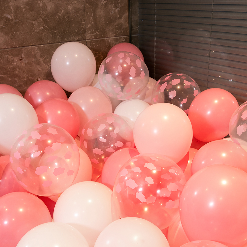 粉色气球61儿童节卡通周岁生日派对女孩装饰场景布置彩色汽球多款