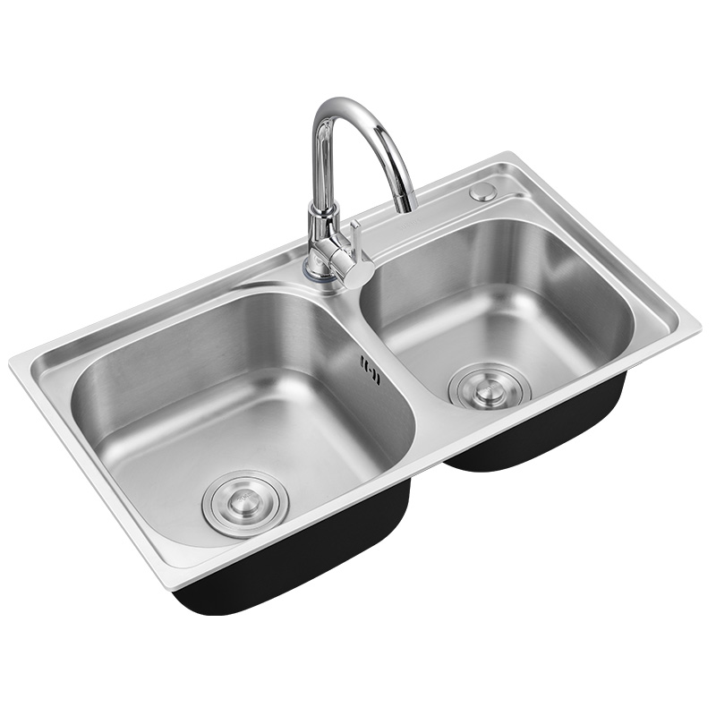 厨房304不锈钢水槽水池 加厚拉丝洗菜盆双槽洗碗池洗菜池水盆双盆