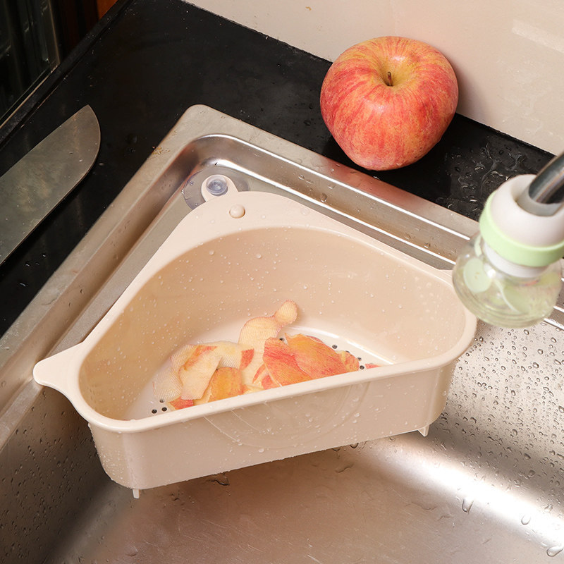 水槽沥水篮厨房洗菜装水果盆三角残余垃圾过滤篮洗碗池收纳挂篮架