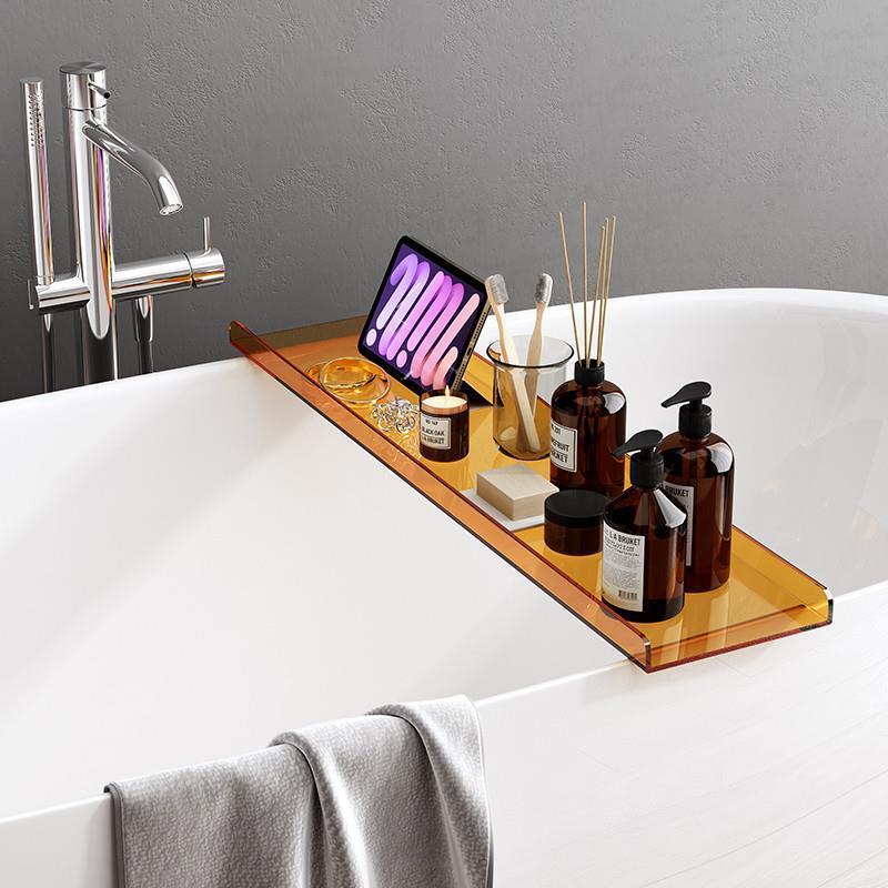 亚克力置物架浴室SPA浴缸架泡澡手机防水隔板简约轻奢收纳托厂家