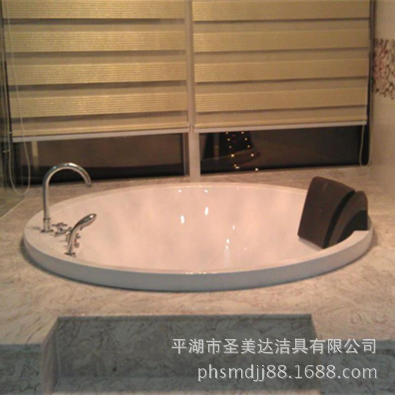 亚克力嵌入式按摩冲浪圆形双人浴缸镶嵌现代独立家庭浴缸多个尺寸