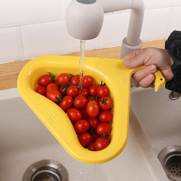沥水篮水龙头多功能免打孔无痕创意水槽天鹅沥水篮果蔬洗菜盆水池