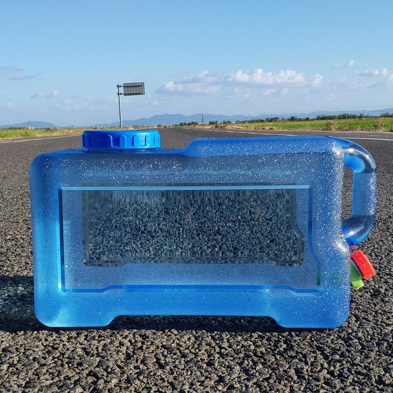 新疆包邮PC方形户外旅行车载饮水桶宽口塑料带龙头纯净装水打水桶