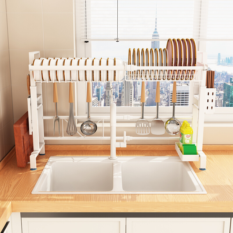 厨房洗碗池置物架不锈钢水槽放碗架沥水架单层碗碟架碗盘收纳神器