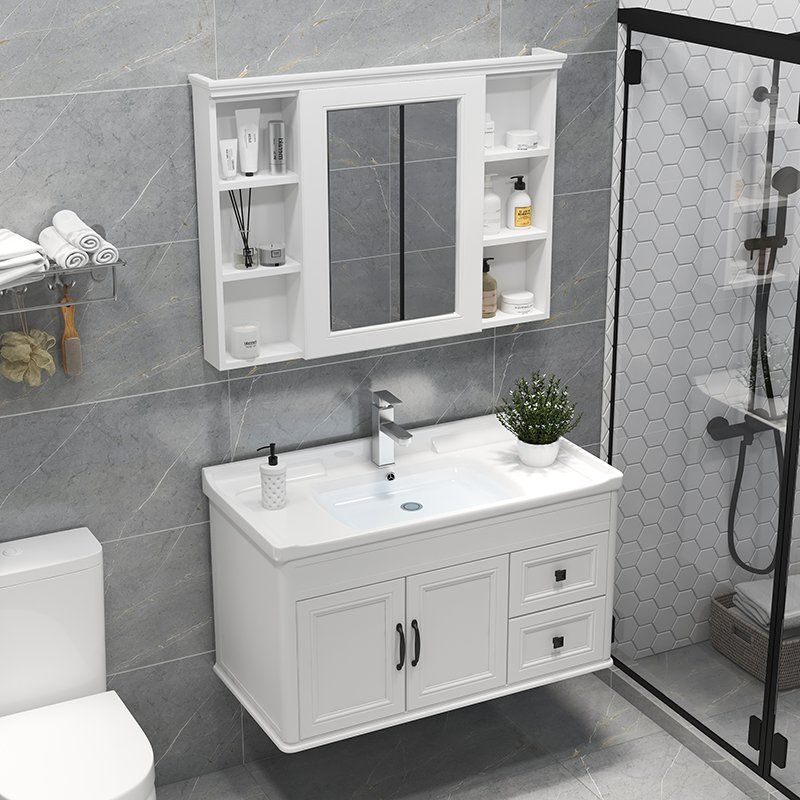 现代简约卫生间浴室柜组合洗漱台洗脸台洗手盆柜碳纤维卫浴柜组合