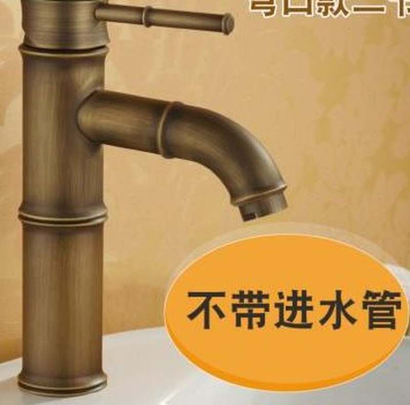 双用卫浴厕所铜欧式水龙头 美式复古开关洗手台洗手池冷热北欧