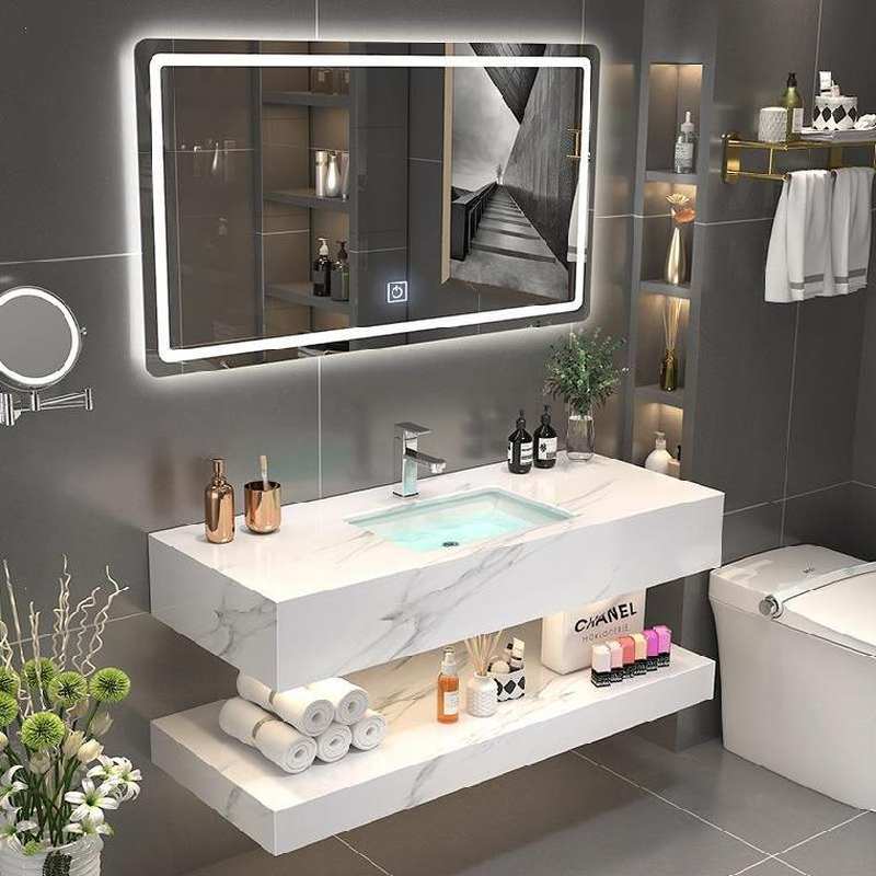 。卫生间洗漱台洗脸盆小户型墙角可定制单盆浴室柜盆现代简约时尚