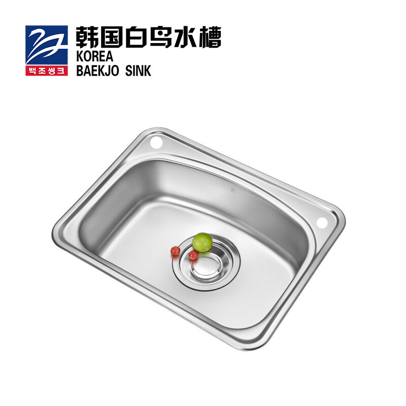 白鸟韩国BAEKJO白鸟水槽单槽套餐304不锈钢单槽OS630套餐水槽单品