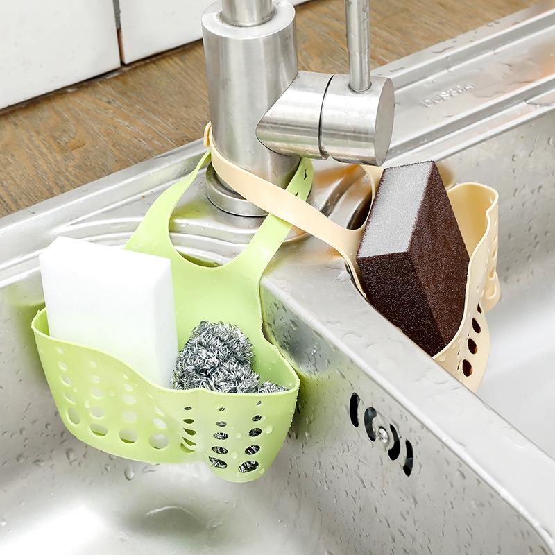 厨房水槽沥水篮挂袋水龙头海绵置物架洗菜洗碗水池免打孔收纳挂篮