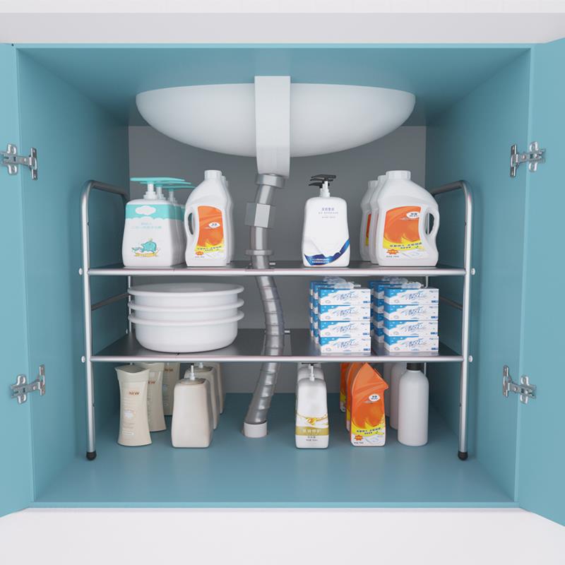 定制厨房下水槽置物g架不锈钢用品可伸缩落地整体橱柜多层收纳储