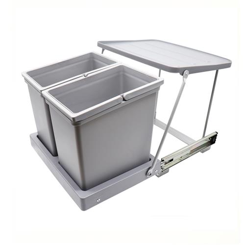 厨房垃圾桶家用嵌入式水槽柜底抽拉式垃圾桶侧开式橱柜拉篮可分类
