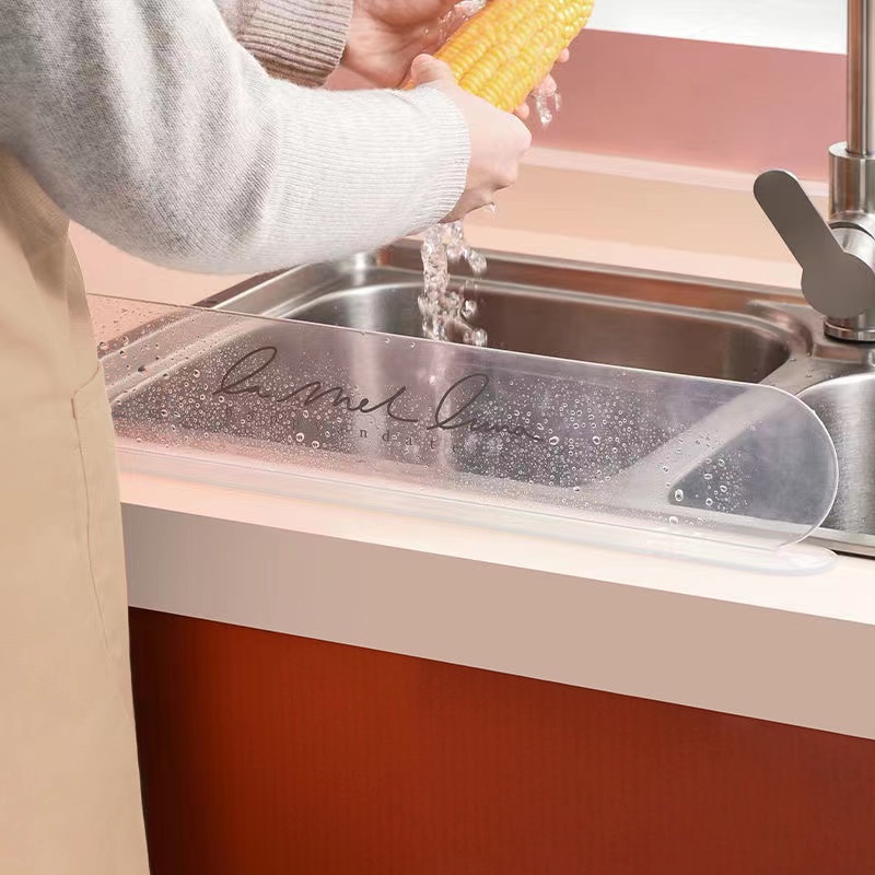 厨房挡水板硅胶挡水条水槽水池灶台防水条浴室洗手洗脸台面隔水条