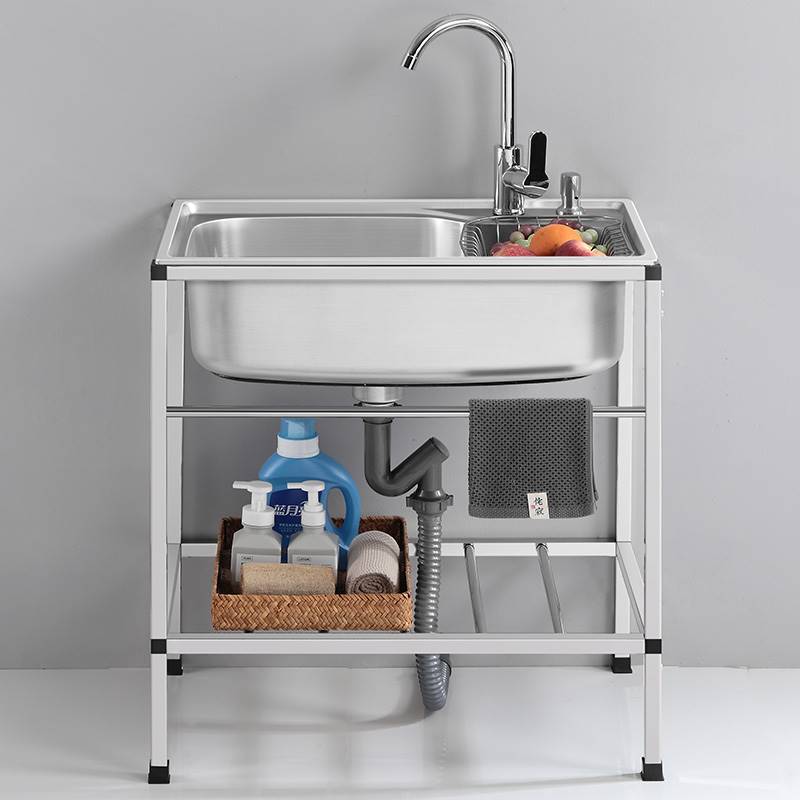 新款厨房加厚简易不锈钢水槽单槽双槽支架水盆洗菜盆洗碗池架子家