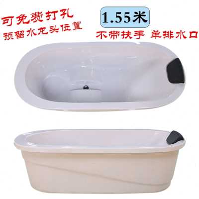 厂促小户型亚克力会所浴缸木纹家用可移动浴缸大人卫生间浴桶洗品