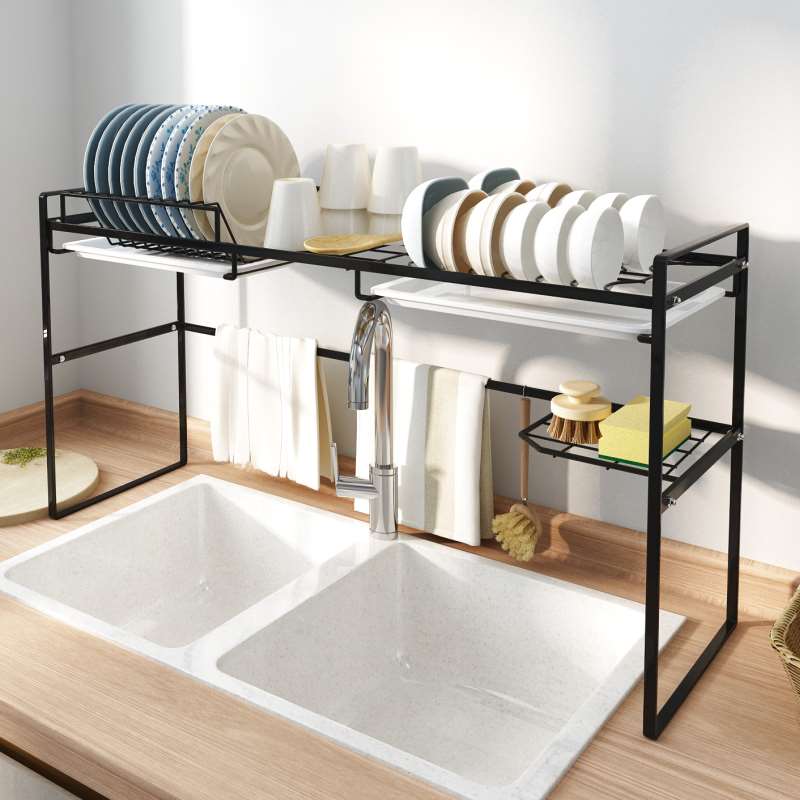 新品水槽碗架沥水架家用厨房置物架台面晾碗碟筷滤水收纳篮双层碗