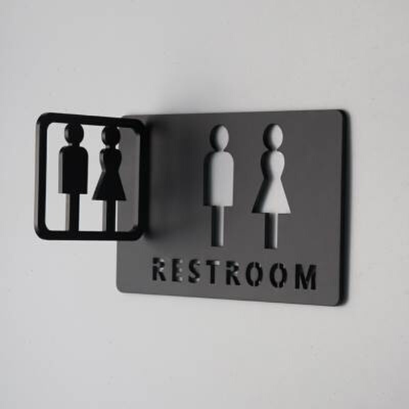 洗手间标识牌镂空男女厕所标牌个性卫生间提示牌公司高档门牌包邮