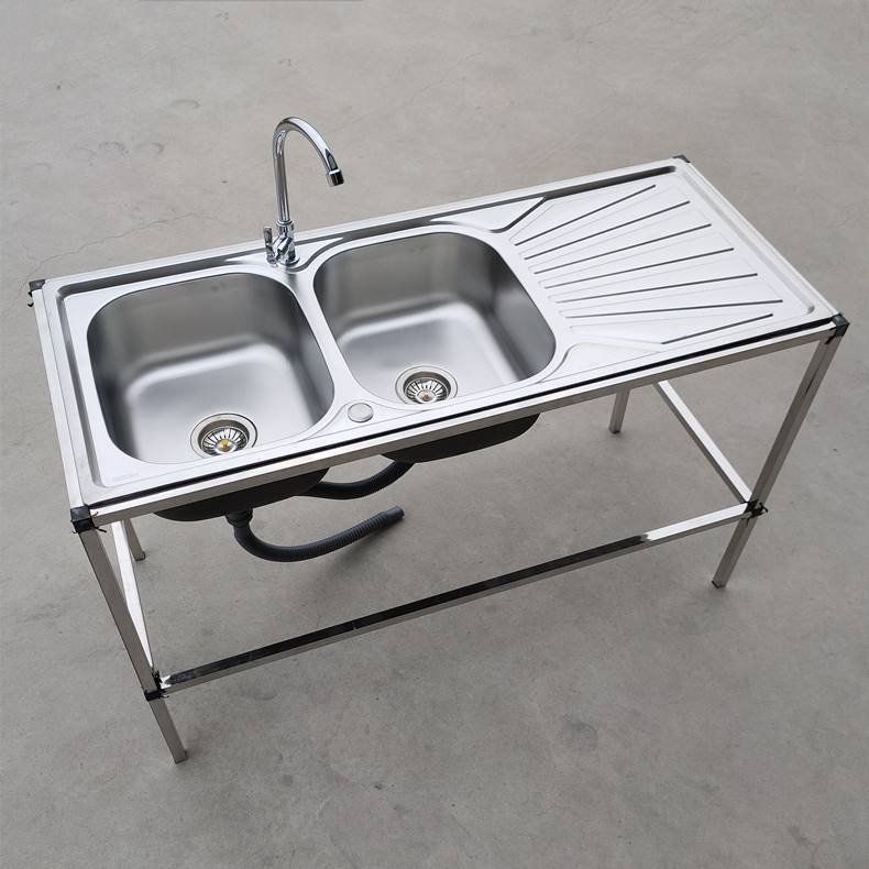 支架盆不锈钢水槽双槽带支架水斗池盆架洗菜洗脸洗碗操作台面架子