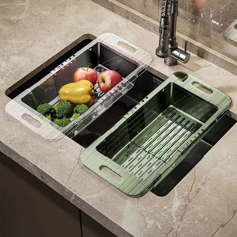 厨房家用伸缩沥水架洗菜盆沥水篮PET洗菜篮水槽滤水篮水池菜篮子