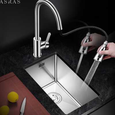 阿萨斯304不锈钢手工水槽套餐洗菜盆茶水间吧台阳台单槽小号水槽