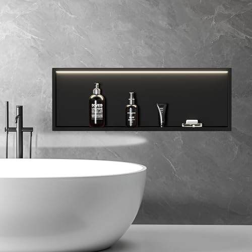 不锈钢金属壁龛横版浴室卫生间嵌入式花洒置物架成品电视壁柜定制