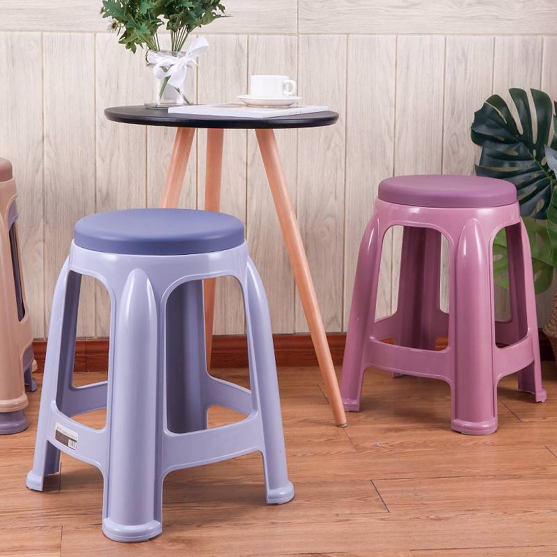 圆凳家用加厚防滑客厅餐桌塑料凳子熟胶简约板凳高凳子可叠放椅子