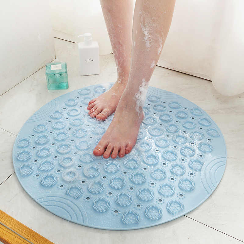 圆形浴室垫防滑垫环保家用淋浴房疏水吸盘地垫卫浴按摩脚垫新款