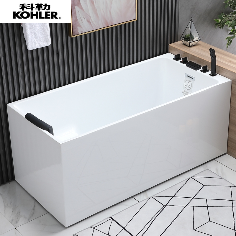 科勒旗下卡丽日式小浴缸家用小户型深泡亚克力独立式坐式超迷你浴
