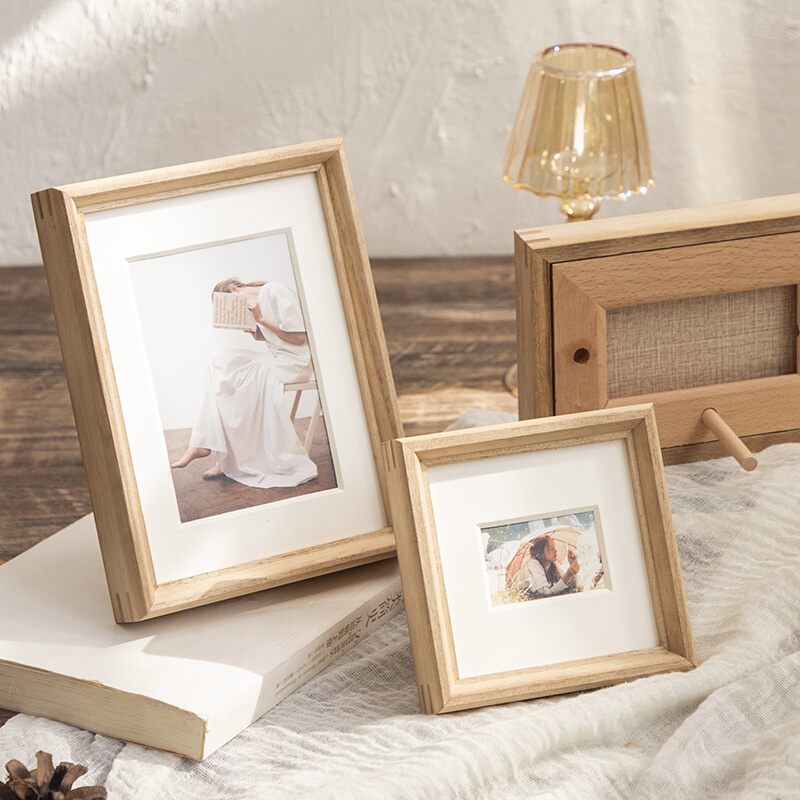 实木质洗照片做成相框摆台diy6寸7寸相片框结婚证礼物打印像架框