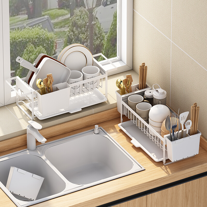 厨房碗碟置物架水槽上方小尺寸碗架碗碟锅盖小型橱柜内碗筷收纳架