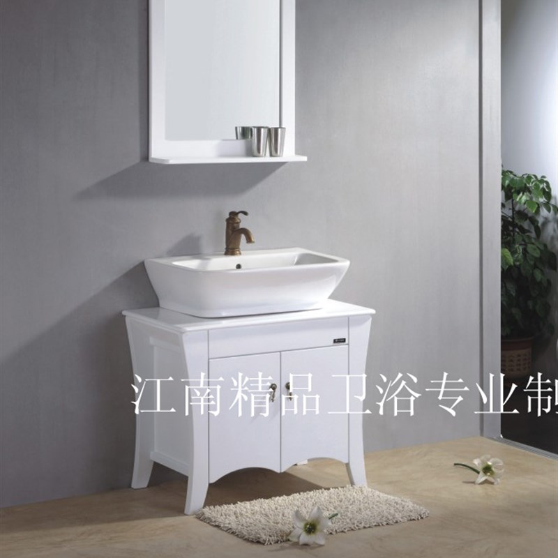速发欧式美式橡木浴室柜组合实木浴柜洗脸盆柜组合洗手盆组合XM97