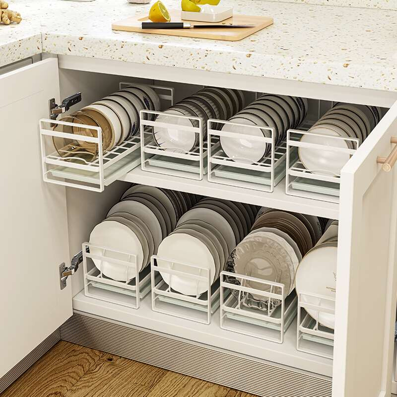 御仕家单层碗盘收纳放碗碟橱柜碗架小型柜内置物架厨房水槽沥水篮