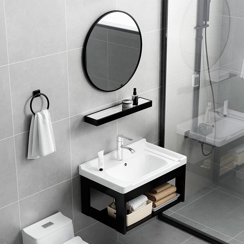 网红洗手台盆简装小空间一体悬空卫生间单独小型挂墙挂壁式洗脸盆