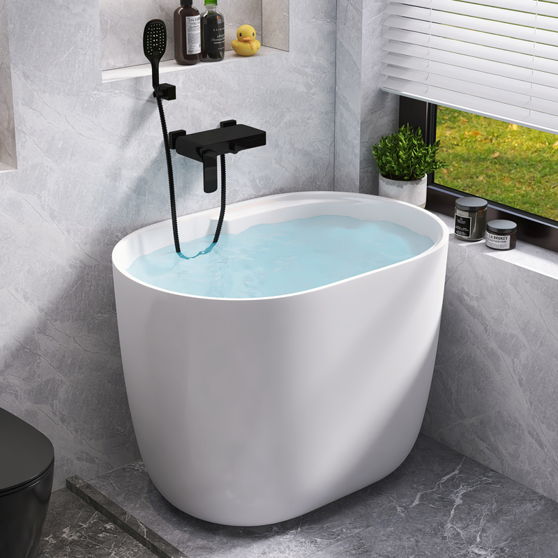 浴缸小户型家用亚克力日式独立小泡澡转角移动坐式迷你小型深泡