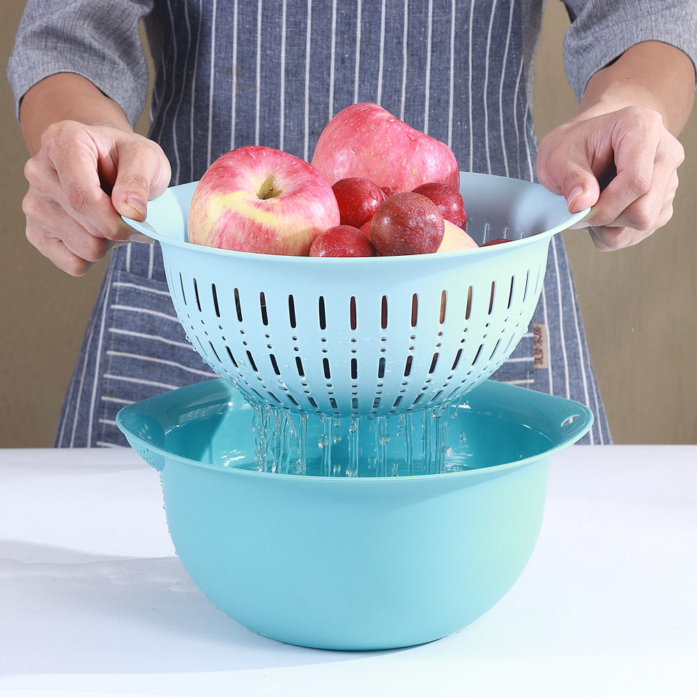 日式洗菜盆沥水篮厨房家用塑料水果盘客厅水槽滤水菜篓淘洗菜篮子