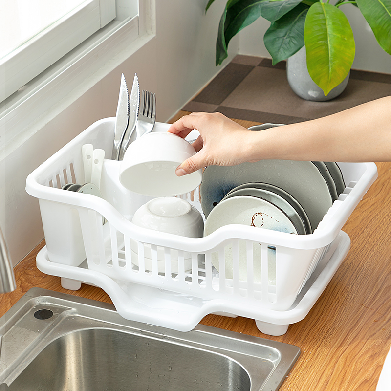 碗筷沥水收纳盒碗盘置物架放碗碟装篮箱柜洗碗池水槽厨房台面神器